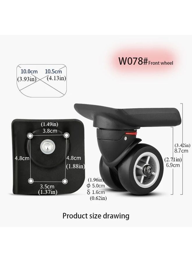Black Replacement Swivel Casters Front Wheels for Suitcase Easy Install Smooth Rolling 2pcs - Image 4