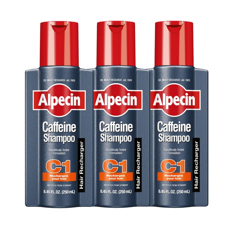 Alpecin C1 Caffeine Shampoo 8.45 fl Oz (Pack of 3) I Hair Performance Enhancer I Promotes Natural Hair Growth and Thickness I Energizes Scalp - Image 1