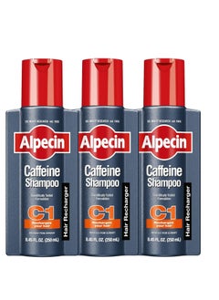 Alpecin Alpecin C1 Caffeine Shampoo, 8.45 fl oz (Pack of 3), Caffeine Shampoo Cleanses the Scalp to Promote Natural Hair Growth, Leaves Hair Feeling Thicker and Stronger  - Image 1