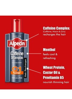 Alpecin Alpecin C1 Caffeine Shampoo, 8.45 fl oz (Pack of 3), Caffeine Shampoo Cleanses the Scalp to Promote Natural Hair Growth, Leaves Hair Feeling Thicker and Stronger  - Image 3