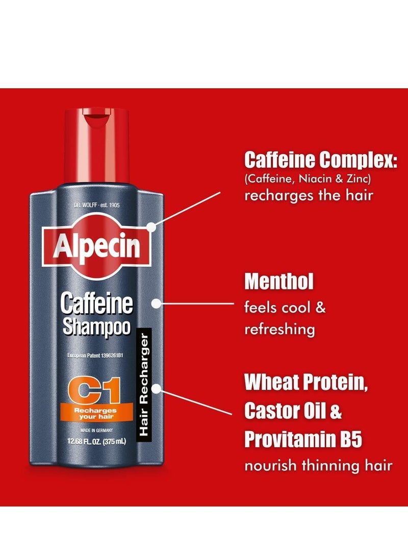 Alpecin Alpecin C1 Caffeine Shampoo, 8.45 fl oz (Pack of 3), Caffeine Shampoo Cleanses the Scalp to Promote Natural Hair Growth, Leaves Hair Feeling Thicker and Stronger  - Image 3