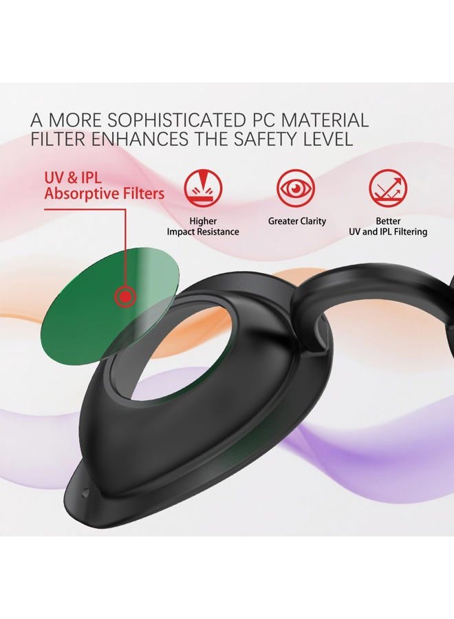 Karono Flexible IPL Goggles Eye Shields - UV Eye Protection Glasses for Red Light Therapy & Tanning Bed, Blocks 200-2000nm Wavelengths, Adjustable Head Strap for Comfort Fit - Image 5