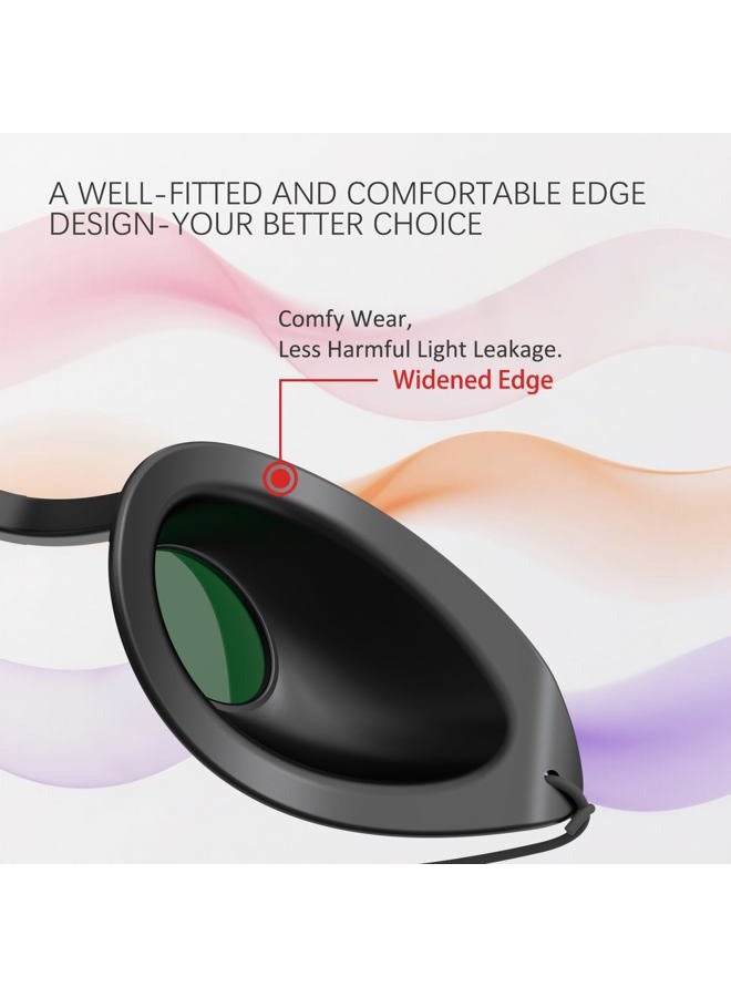 Karono Flexible IPL Goggles Eye Shields - UV Eye Protection Glasses for Red Light Therapy & Tanning Bed, Blocks 200-2000nm Wavelengths, Adjustable Head Strap for Comfort Fit - Image 4