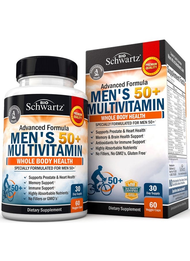 Once Daily Multivitamin for Men 50 and Over - Supplement for Heart Health Support - with Zinc, A, B, C, D3, E Vitamins - for Memory & Brain Health Support - Designed for Whole Body Health - 60 Count - pzsku/Z8BE3333C69E39C4E1B83Z/45/_/1740203348/f66b134c-0436-454d-8836-4b3c7e066d85