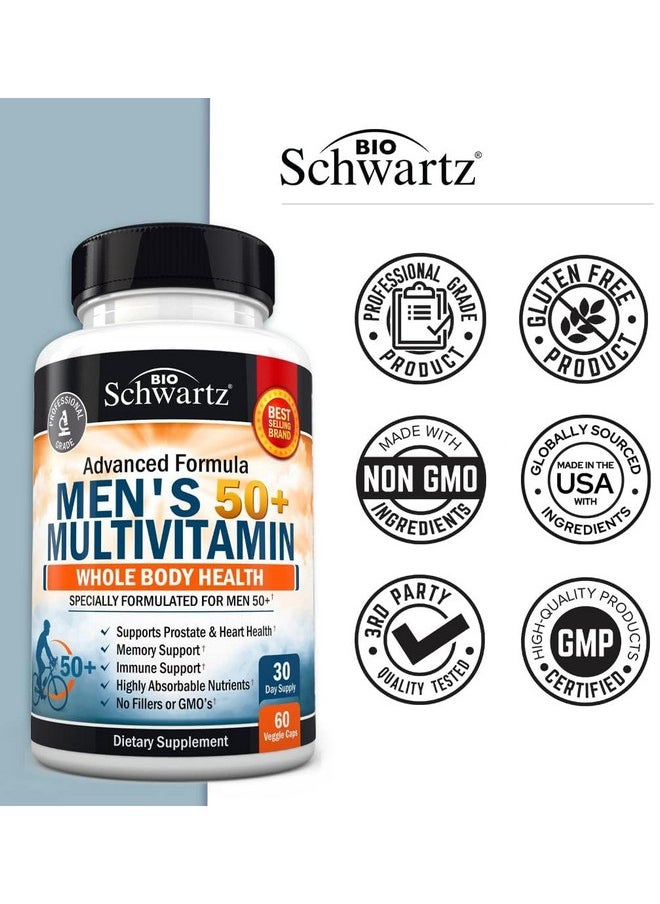 Once Daily Multivitamin for Men 50 and Over - Supplement for Heart Health Support - with Zinc, A, B, C, D3, E Vitamins - for Memory & Brain Health Support - Designed for Whole Body Health - 60 Count - pzsku/Z8BE3333C69E39C4E1B83Z/45/_/1740203359/ded2c1e4-8ab2-4a36-8e0d-adb5be282540