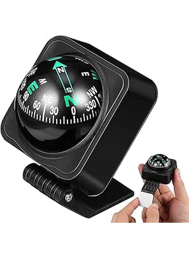 Adhesive Mount Car Dashboard Compass Ball for Outdoor Off Road Vehicles Marine Navigation - Image 1