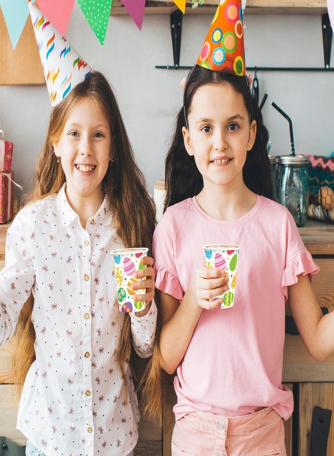 JarThenaAMCS جرثينا AMCS 30 قطعة أكواب ورقية عيد الفصح بيض ملون أكواب قابلة للتصرف أكواب حفلات الربيع اللطيفة لعصير القهوة المشروبات الساخنة والباردة لوازم حفلات المنزل، 9 أونصات - Image 4