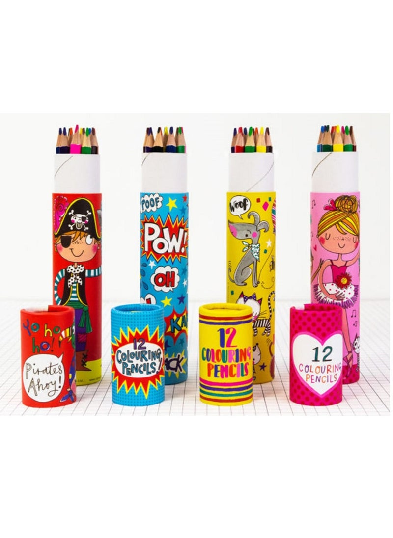Rachel Ellen Childrens Ballerinas Colouring Pencil Tube  - Image 1