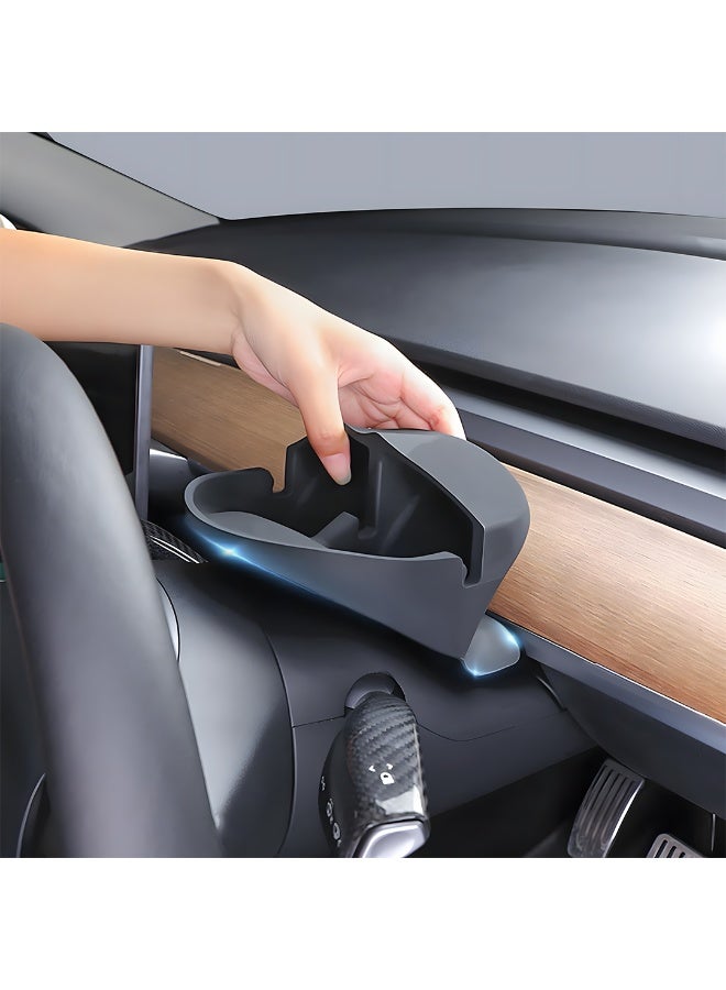 أتش بي أس حامل هاتف لعجلة القيادة لسيارات تسلا موديل Y و موديل 3 – قاعدة تخزين من السيليكون المضاد للانزلاق | إكسسوار داخلي للموديلات من 2017 إلى 2023 - Image 2