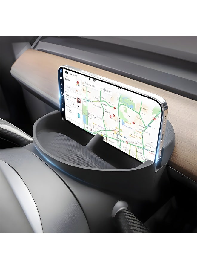أتش بي أس حامل هاتف لعجلة القيادة لسيارات تسلا موديل Y و موديل 3 – قاعدة تخزين من السيليكون المضاد للانزلاق | إكسسوار داخلي للموديلات من 2017 إلى 2023 - Image 5