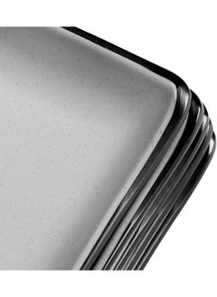Master Gold 6 Pieces Melamine Rectangular Serving Plates | Appetizer Plates | Seafood Serving Plates | Shatterproof, Dishwasher & Microwave Safe | For Home, Restaurant, Hotels (Grey | Black, 29.5 * 12.5cm)  - Image 4