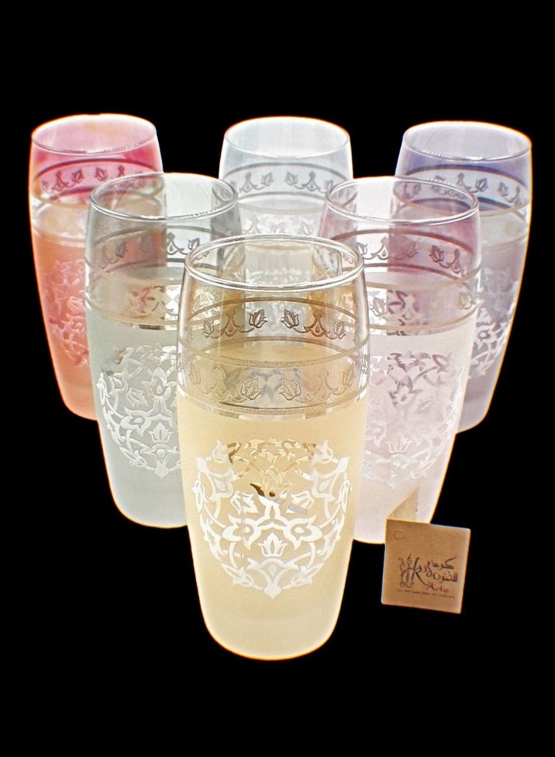 كودو آرتس أكواب زجاج للماء او العصائر مزخرفة - Image 2