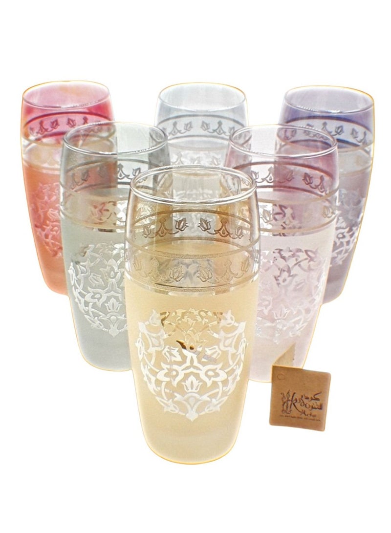 كودو آرتس أكواب زجاج للماء او العصائر مزخرفة - Image 1