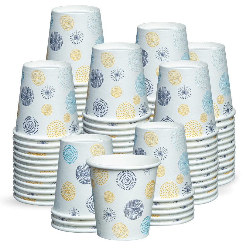 GUSTO [3 oz. - 300 Count Small Paper Cups  Disposable Mini Bathroom Mouthwash Cups - Eco-Friendly and Versatile - Floral (Formerly Comfy Package) - Image 1