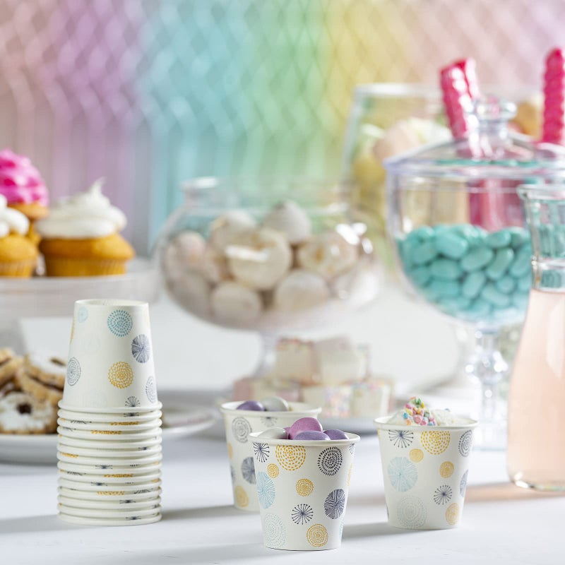 GUSTO [3 oz. - 300 Count Small Paper Cups  Disposable Mini Bathroom Mouthwash Cups - Eco-Friendly and Versatile - Floral (Formerly Comfy Package) - Image 5