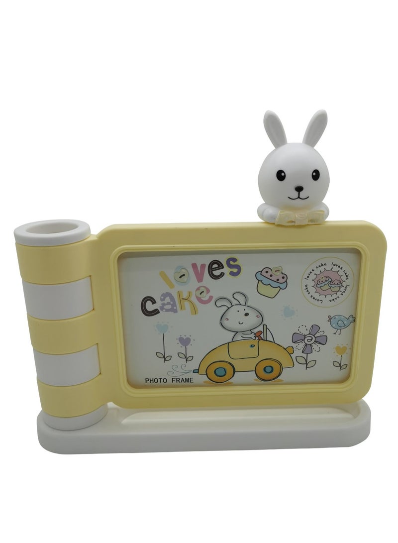 Home Decor Kids Desktop Photo Frame with Pen & Pencil Holder for Home and office Decoration - Image 1