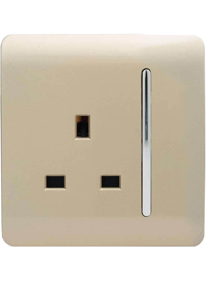 promass ART-SKT13GO Trendi 1 Gang Artistic Modern Glossy Switched Tactile Plug Socket - Gold