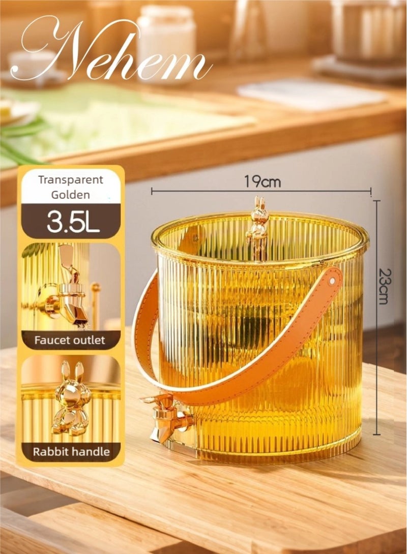 nehem Golden 3.5L Juice Dispenser with Tap & Stand  Beverage Dispenser - Premium Water Jug for Juice, Drinks, Iced Tea-Juice jar (Home & Events)  - Image 2