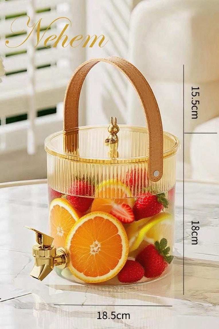 nehem Golden 3.5L Juice Dispenser with Tap & Stand  Beverage Dispenser - Premium Water Jug for Juice, Drinks, Iced Tea-Juice jar (Home & Events) - Image 1