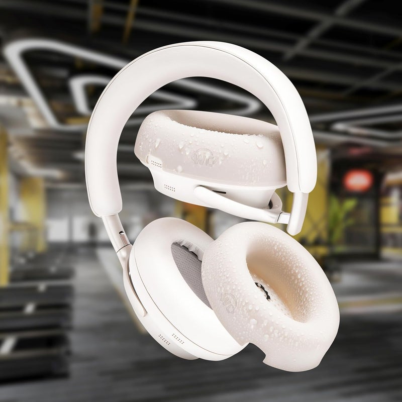 WC SweatZ QC Ultra - Protective Earpad Covers for Bose QuietComfort Ultra by Wicked Cushions | Sweatproof & Easily Washable | Does not fit any other Bose Headphones | White Smoke - Image 3