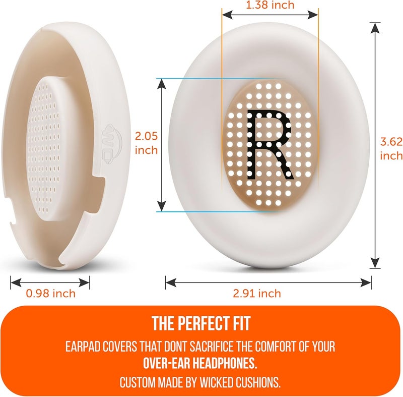 WC SweatZ QC Ultra - Protective Earpad Covers for Bose QuietComfort Ultra by Wicked Cushions | Sweatproof & Easily Washable | Does not fit any other Bose Headphones | White Smoke - Image 5