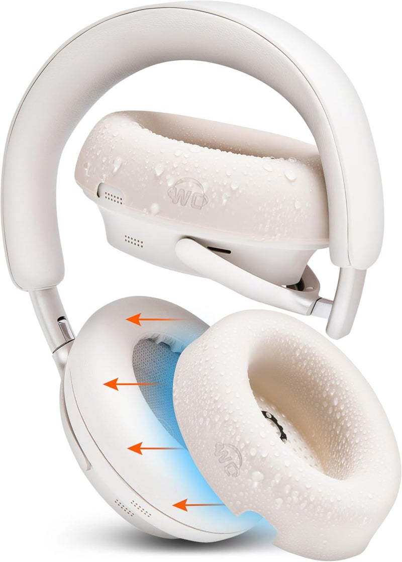 WC SweatZ QC Ultra - Protective Earpad Covers for Bose QuietComfort Ultra by Wicked Cushions | Sweatproof & Easily Washable | Does not fit any other Bose Headphones | White Smoke - Image 1