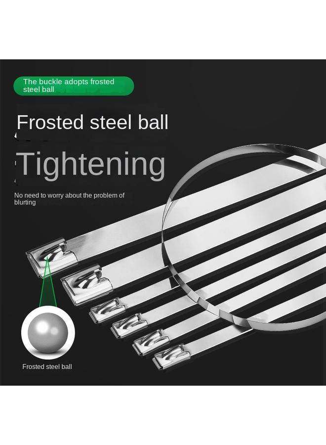 الأزرق جي دبليو 304 حزام ربط الفولاذ المقاوم للصدأ 4.6*300 حزام شعاع بحري معدني ذاتي القفل في الهواء الطلق مقاومة لدرجات الحرارة العالية - Image 4