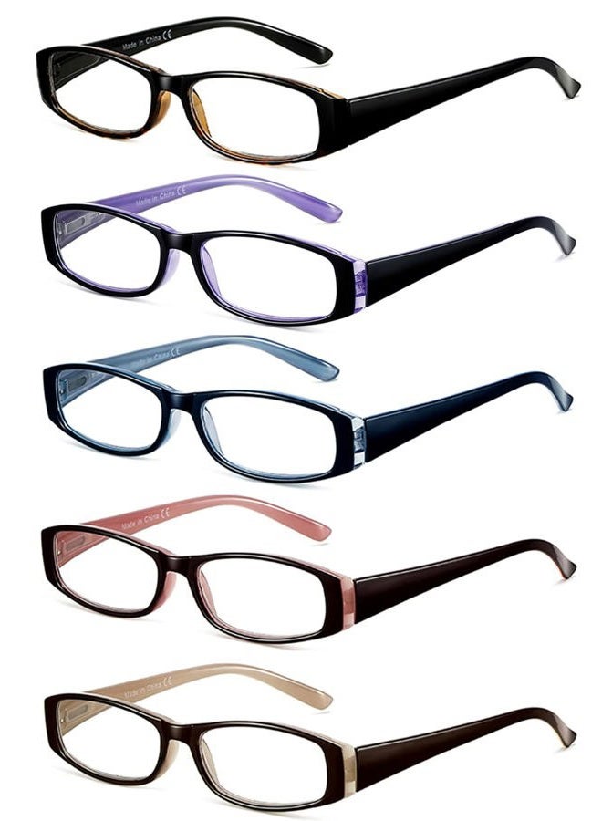 SOCTICK Reading Glasses Blue Light Blocking, 5-Pack Reading Glasses for Women with Comfort Spring Hinges, Anti UV/Glare Readers, *C2 Mix, 2.50x - Image 1