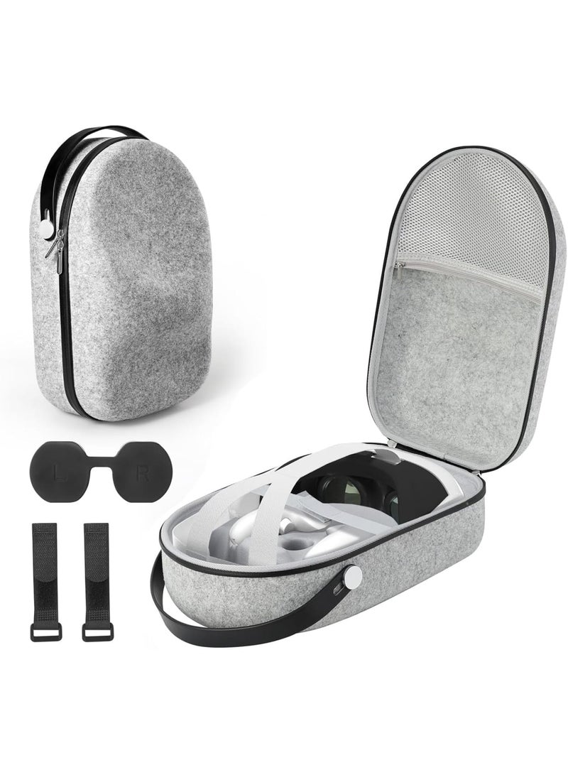 SOLARAE حقيبة حمل صلبة لجهاز Meta Oculus Quest 2/Quest 3/Vision Pro النسخة الأصلية/الإصدار المتميز لسماعة الألعاب VR ووحدات التحكم اللمسية - ملحقات متوافقة للسفر والتخزين المنزلي - Image 1
