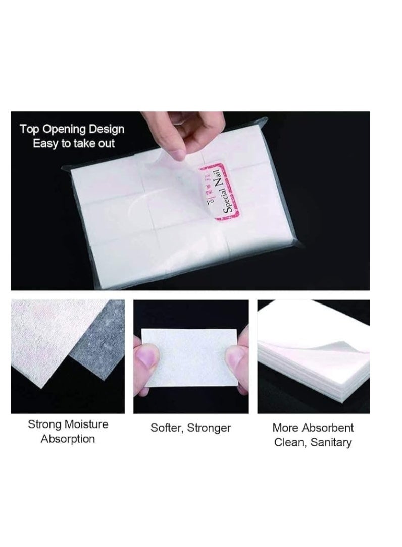 630 PCS Lint Free Nail Wipe Cotton Pads, Gel Nail Polish Remover Set, Nail Polish Remover Cotton Pads, Disposable Nail Wipes, Pure Natural Cotton Fiber, Suitable for Home or Salon - Image 3