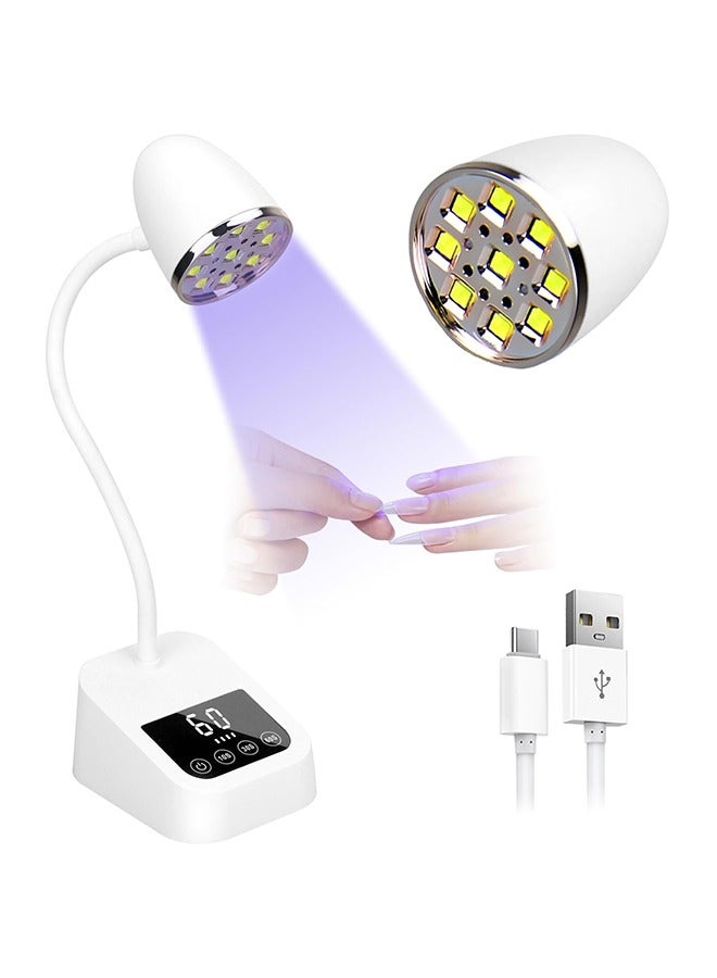 عام U V LED LED NAIL LAMP ، مصباح Cure Cure Flash Goose 27W مصباح MINI U V LIGHT لأظافر الهلام ، ضوء علاج الفلاش اللاسلكي مع 3 أجهزة توقيت وأجهزة استشعار ، مصابيح معالجة سريعة للهلام X ، ثلج أبيض - Image 1