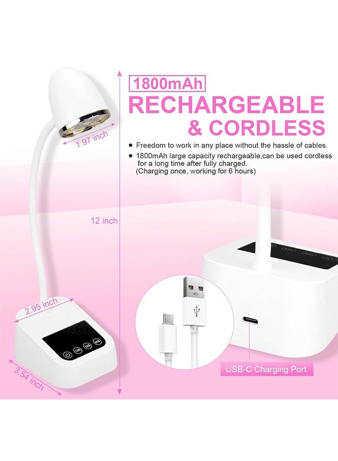 عام U V LED LED NAIL LAMP ، مصباح Cure Cure Flash Goose 27W مصباح MINI U V LIGHT لأظافر الهلام ، ضوء علاج الفلاش اللاسلكي مع 3 أجهزة توقيت وأجهزة استشعار ، مصابيح معالجة سريعة للهلام X ، ثلج أبيض - Image 5