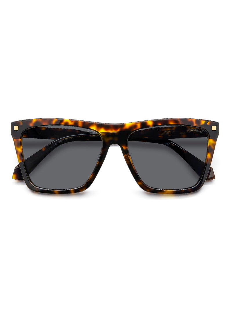 Polaroid Women's Polarized Rectangular Shape Acetate Sunglasses PLD 4164/S/X GREY 45 - Lens Size: 44.6 Mm - Hvn  - Image 4