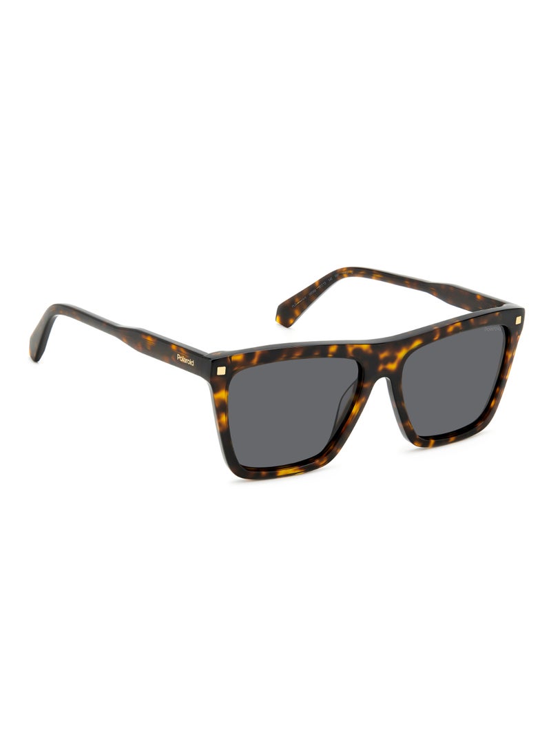 Polaroid Women's Polarized Rectangular Shape Acetate Sunglasses PLD 4164/S/X GREY 45 - Lens Size: 44.6 Mm - Hvn  - Image 2