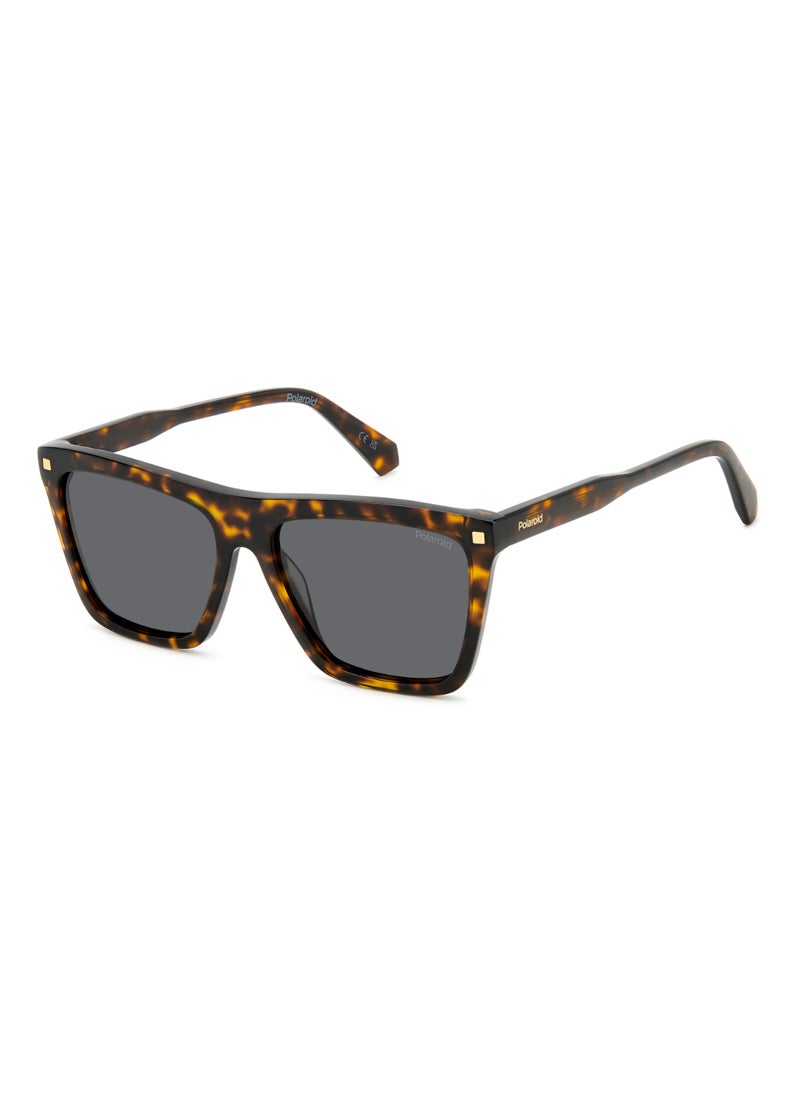 Polaroid Women's Polarized Rectangular Shape Acetate Sunglasses PLD 4164/S/X GREY 45 - Lens Size: 44.6 Mm - Hvn  - Image 1