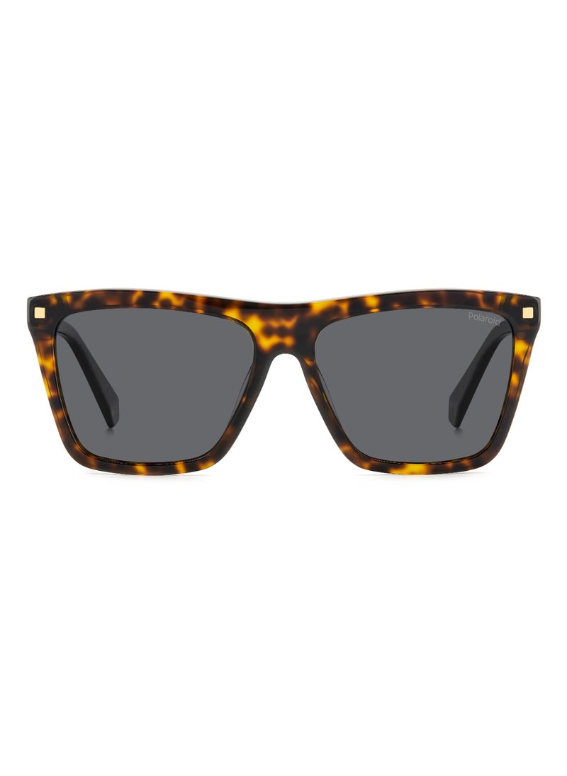 Polaroid Women's Polarized Rectangular Shape Acetate Sunglasses PLD 4164/S/X GREY 45 - Lens Size: 44.6 Mm - Hvn  - Image 3