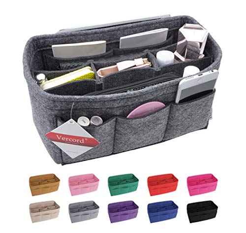 Vercord Felt Purse Organizer Handbag Insert Liner Shaper Bag in Bags for Speedy Neverfull Tote Grey Xlarge - Image 4