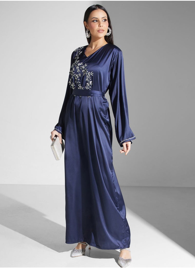 hayas closet - Embellished Belted Jalabiya - Image 1