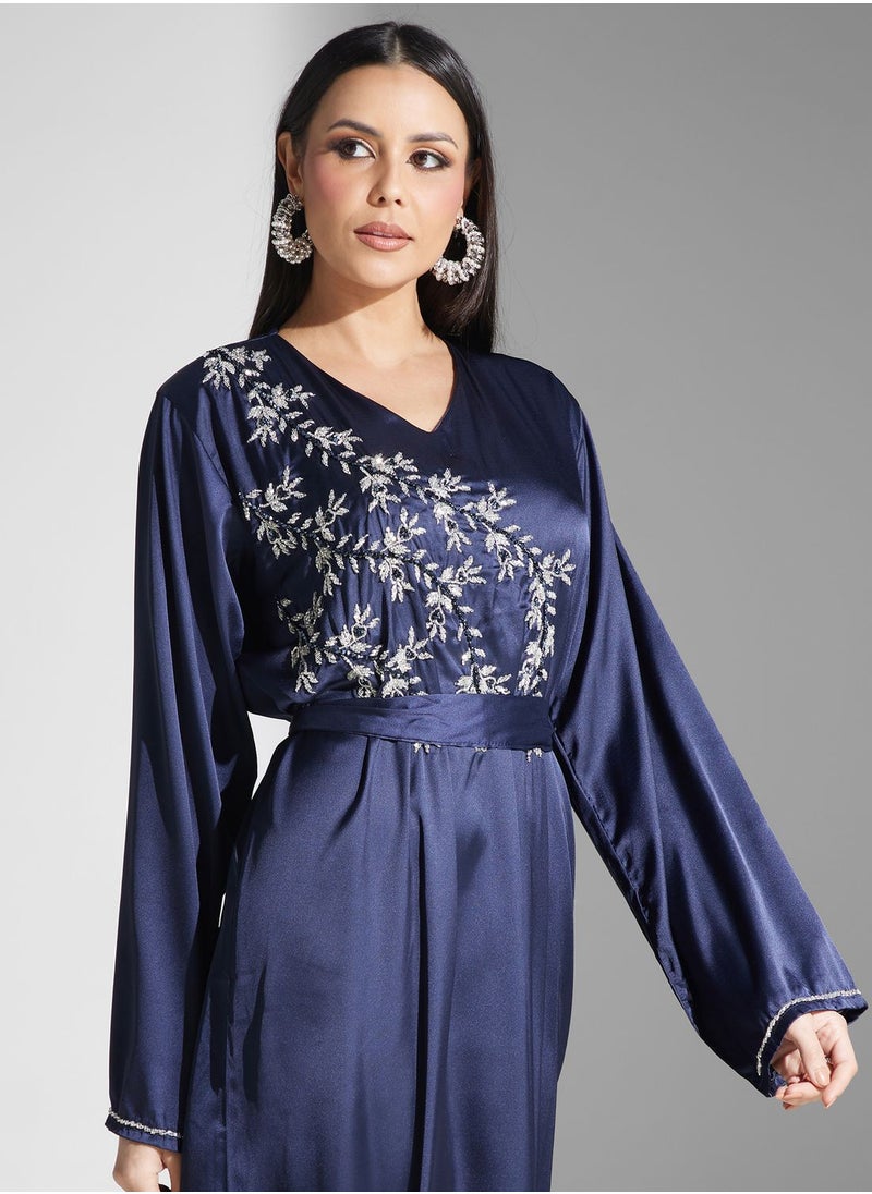 hayas closet - Embellished Belted Jalabiya - Image 1