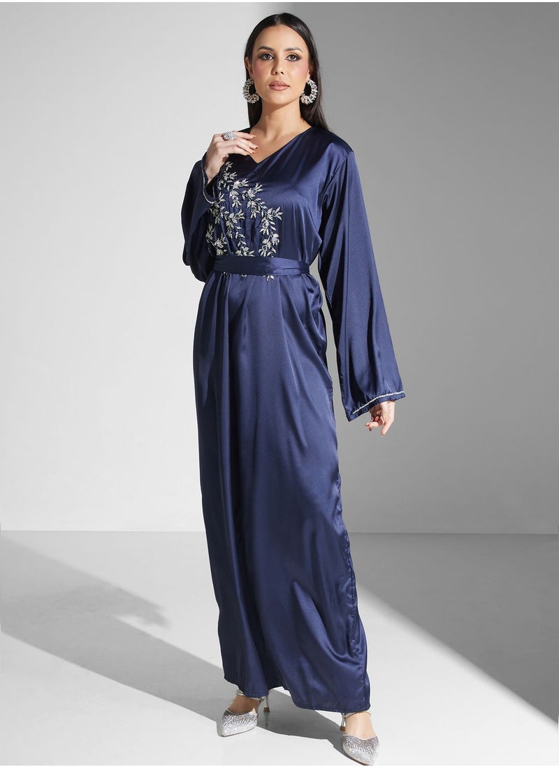 hayas closet - Embellished Belted Jalabiya - Image 1