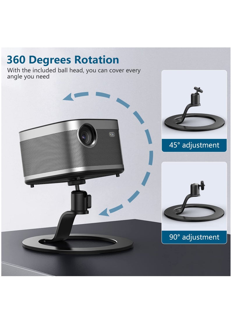 Aluminum Mini Projector Stand with 360° Adjustable Angle, 1/4'' Mounting Screw and Ball Head, Portable Aluminum Alloy Mount for Projectors, Microphones, Cameras, and Webcams. - Image 3