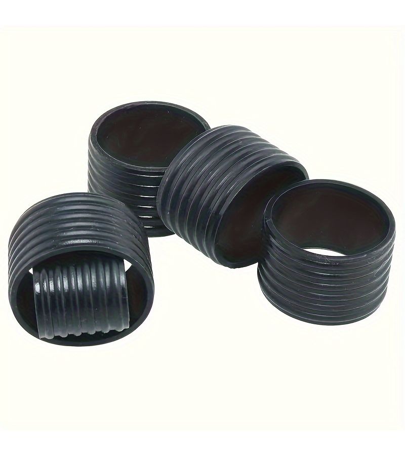 9pcs Black Anti Slip Grip Rings For Tennis Badminton Table Tennis Baseball Bat Sports Accessories Textured Surface Strength Enhancer - Image 2