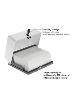 Loquat Wall Mounted Bathroom Tissue Dispenser Tissue Box Holder For Multifold Paper Towels One Size White  - Image 3