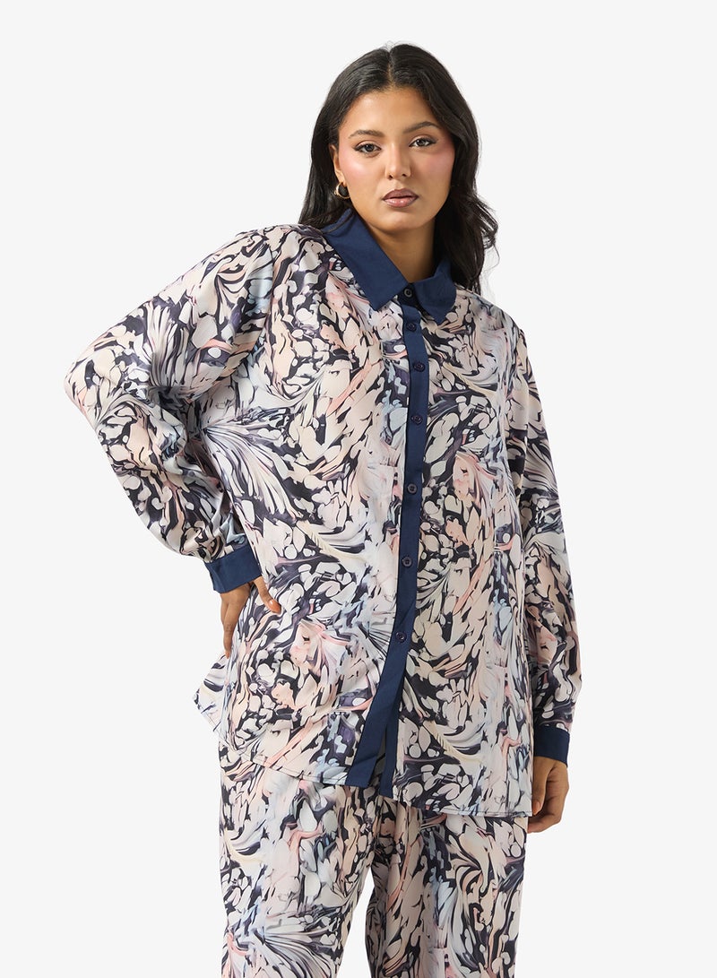 Ella Plus Printed Top & Pant Set - Image 3