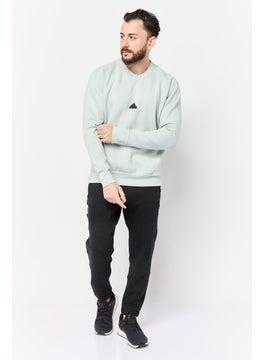 Adidas Men Sportswear Fit Long Sleeve Outdoor Sweatshirt, Light Grey  - Image 2