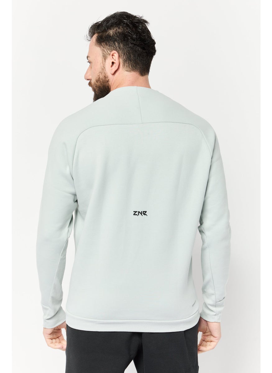Adidas - Men Sportswear Fit Long Sleeve Outdoor Sweatshirt, Light Grey - Image 1
