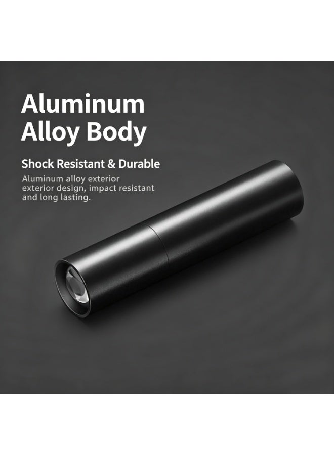 2 Mini High-Power Flashlight, Usb Rechargeable, Aluminum Alloy Flashlight, Super Bright Led Beads, Adjustable Focus, Long-Range Shooting, Convenient Flashlight - Image 1