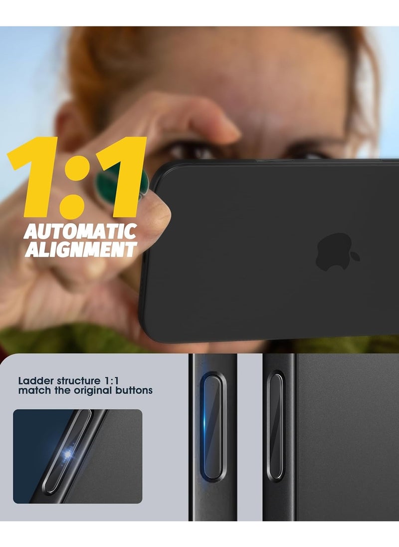 4 Pack Compatible for iPhone 16/16 Plus/16 Pro/16 Pro Max Camera Control Capture Button Protector, Tempered Glass High Definition Strong Protection - Black
