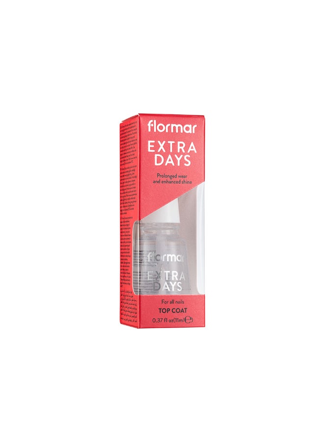 flormar Nail Care 09 NP Top Coat  Extra Days Clear Clear - Image 1