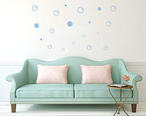 NaFurAhi 90 Large Soap Bubbles Wall Decals, Bathroom Decals, Wall Art, Vinyl Stivkers for Bathroom, Bedroom, Nursery Decor A35 (Light Blue) - Image 2